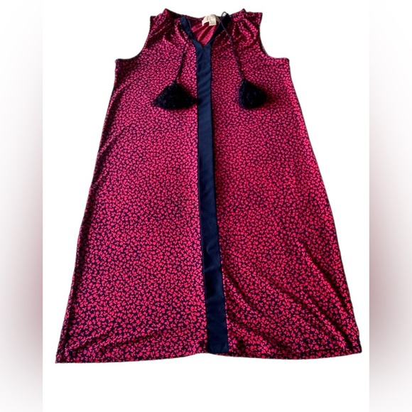 MICHAEL Michael Kors Dresses & Skirts - MICHAEL KORS XS Dress Pink Magenta Navy Blue Floral Print Tassel Tied Stretch